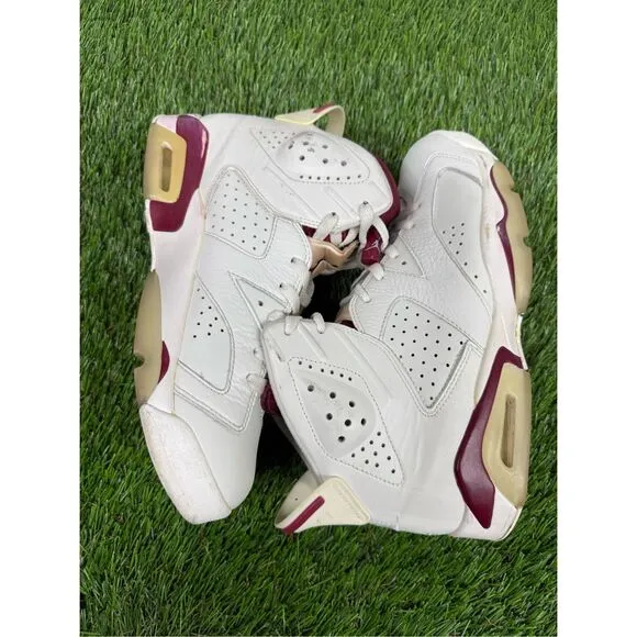 Size 8.5 Air Jordan 6 Maroon Mens Nike Retro White Red 384664-116