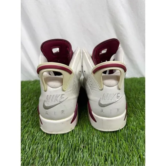 Size 8.5 Air Jordan 6 Maroon Mens Nike Retro White Red 384664-116