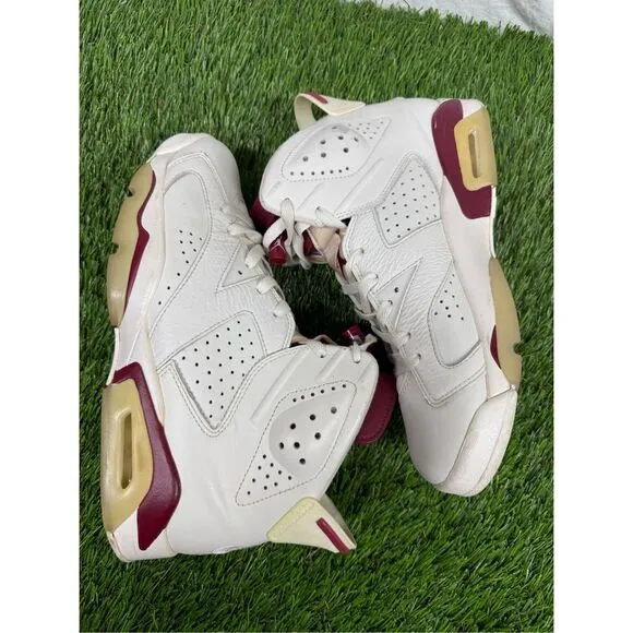 Size 8.5 Air Jordan 6 Maroon Mens Nike Retro White Red 384664-116