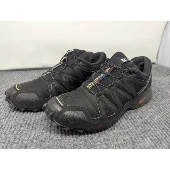 Size 9 Mens - Salomon Speedcross 4 Trail Running Shoes Black Contragrip