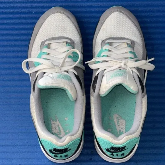 Size 9.5- Men’s Nike Air Max 90 Hyper Turquoise Shoes CD0881-100 White Grey 2020