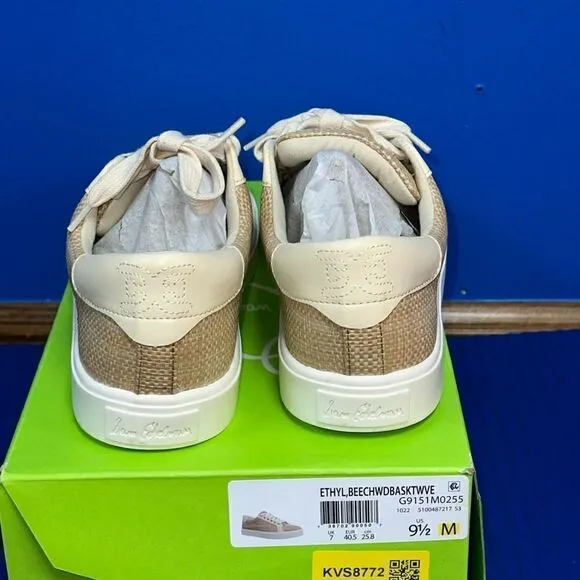 Size 9.5- Women’s Sam Edelman Ethyl G9151M0255 Tan Basket Weave Shoes NEW