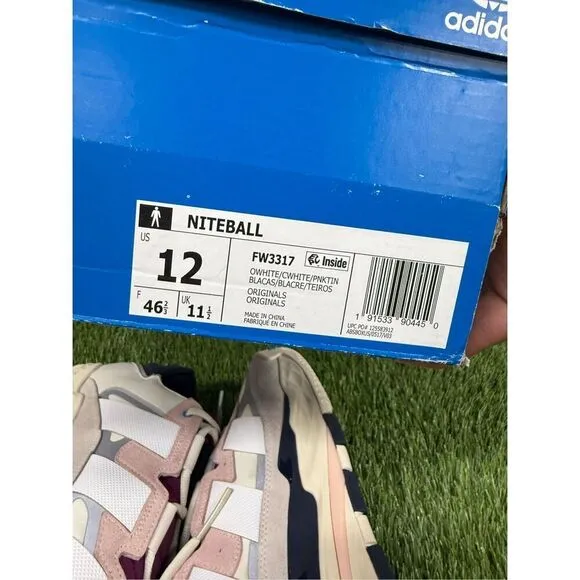 Size 12 - adidas Niteball Cream White Pink Tint OG all