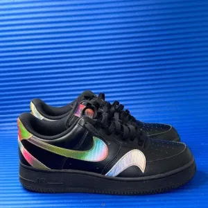 Size 9- Men’s Nike Air Force 1 Low Misplaced Swooshes Shoes  Black CK7214-001