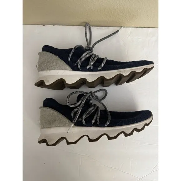 Sorel Size‎ 8 Women’s Kinetic Lace Sneaker Shoes Blue Gray Comfort