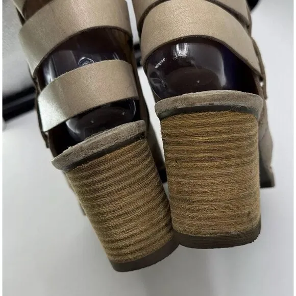 Sorel Women’s Addington Ankle Open Strap Chunky Heel Booties Size 8.5