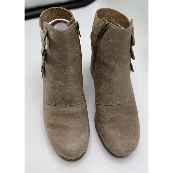 Sorel Women’s Addington Ankle Open Strap Chunky Heel Booties Size 8.5