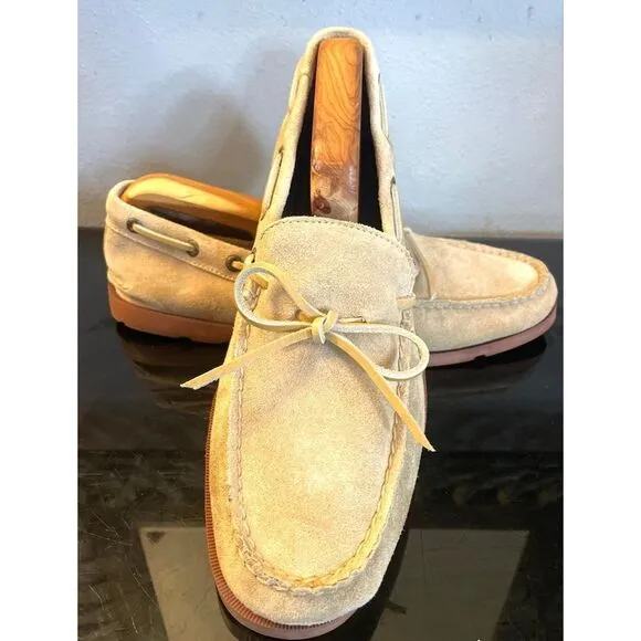 Sperry Top Sider Boat Shoes Suede Cream Men’s Shoes Size 12 Medium.