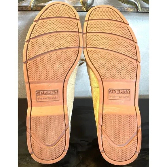 Sperry Top Sider Boat Shoes Suede Cream Men’s Shoes Size 12 Medium.