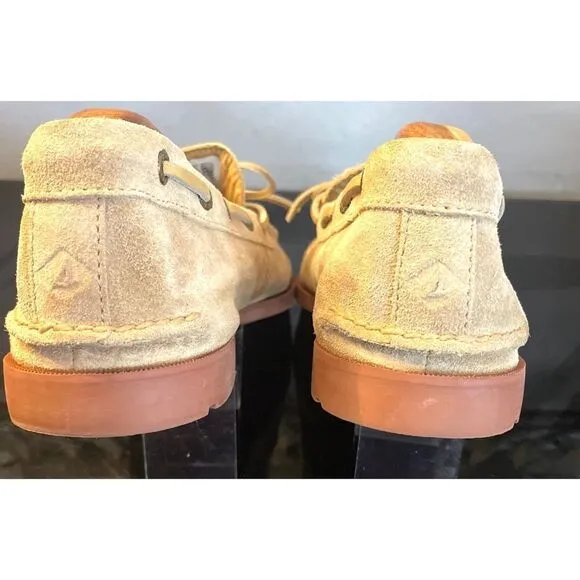 Sperry Top Sider Boat Shoes Suede Cream Men’s Shoes Size 12 Medium.