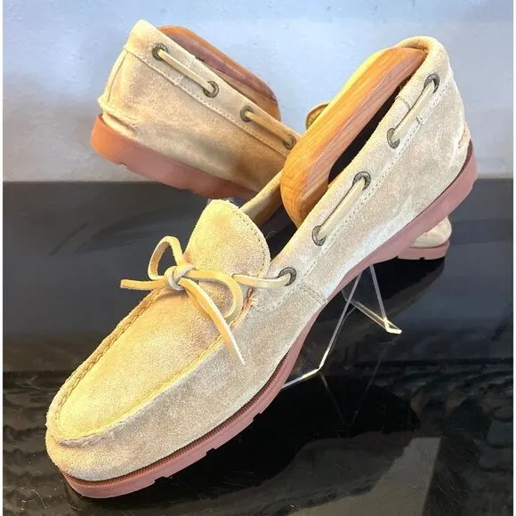Sperry Top Sider Boat Shoes Suede Cream Men’s Shoes Size 12 Medium.