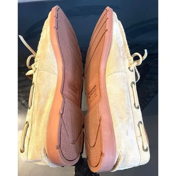 Sperry Top Sider Boat Shoes Suede Cream Men’s Shoes Size 12 Medium.