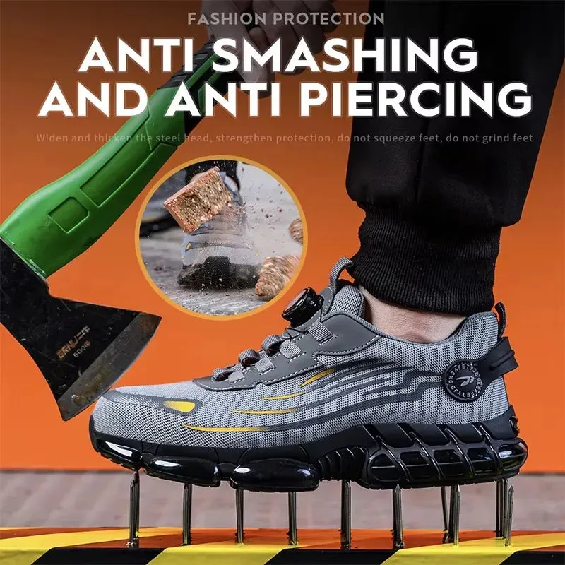 Sport Safety Shoes – Steel Toe, Puncture-Proof, Lightweight And Rotating Button