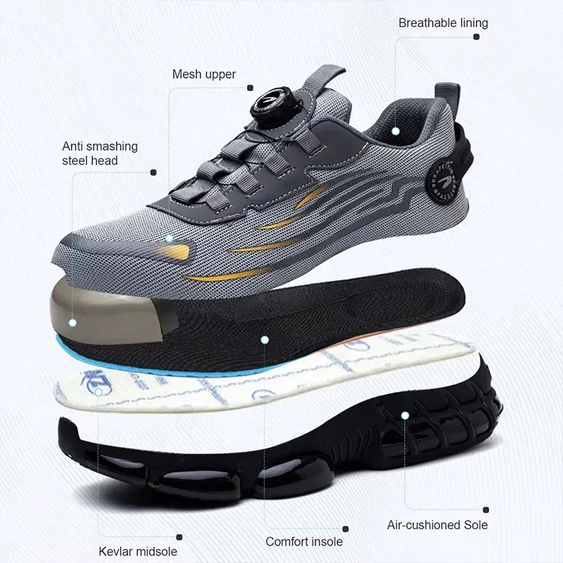 Sport Safety Shoes – Steel Toe, Puncture-Proof, Lightweight And Rotating Button