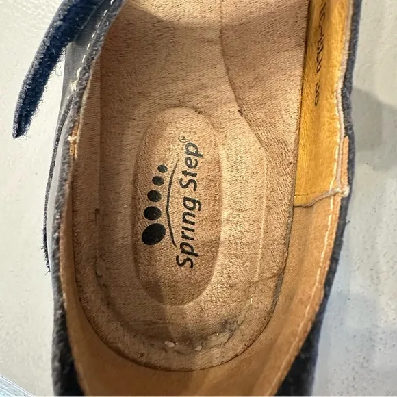 Spring Step Women’s Cosmic-Blue Leather Adjustable Strap Shoes Size 38 GUC
