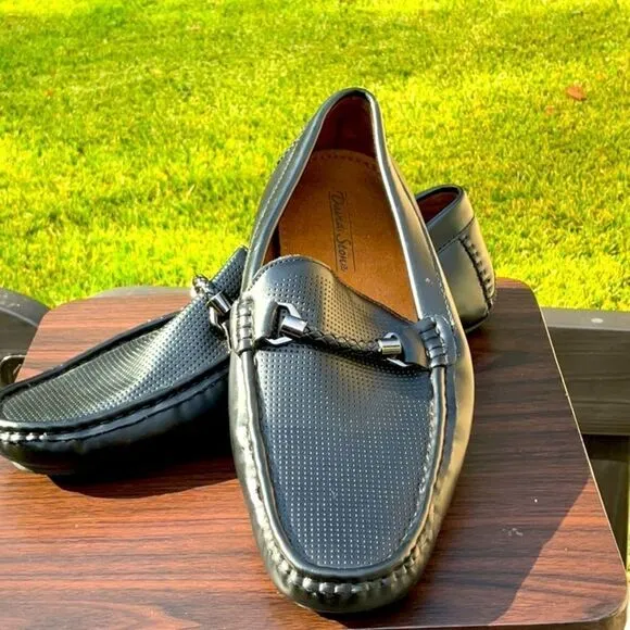 Take 50% OFF- David Stone Men’s Black Leather Shoes, Size-9.5