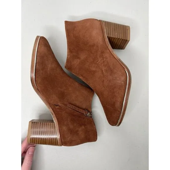 Ted Baker London Hiara Leather Brown Bootie Shoes Size 37.5/7