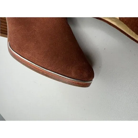 Ted Baker London Hiara Leather Brown Bootie Shoes Size 37.5/7