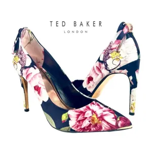 Ted Baker London | Women 38.5 | Black Livliap Floral Printed Court Heel Shoes‎