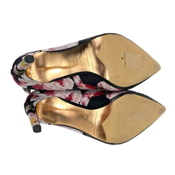 Ted Baker London | Women 38.5 | Black Livliap Floral Printed Court Heel Shoes‎