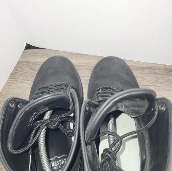 Thursday Boots StormKing Captain Black Matte Leather Mens 11.5 Lace Up