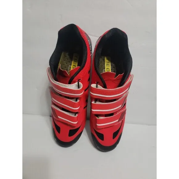 Tiebao Road Cycling Ciclismo Shoes Lock Pedal Cleated Durable RED US 10/EU 43