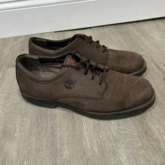 Timberland Brown Lace Up Leather Lace Up Oxford Boot Men’s Shoe Size 10.5