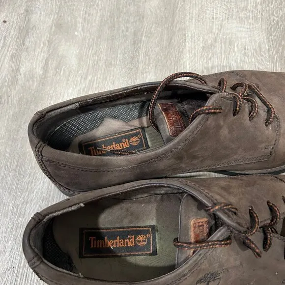 Timberland Brown Lace Up Leather Lace Up Oxford Boot Men’s Shoe Size 10.5