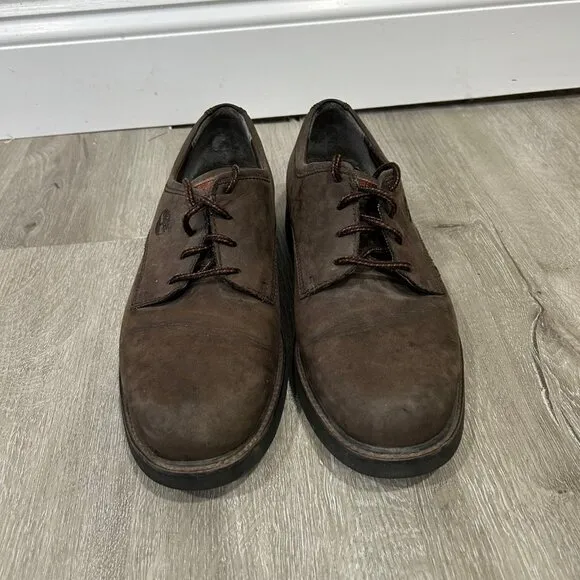 Timberland Brown Lace Up Leather Lace Up Oxford Boot Men’s Shoe Size 10.5