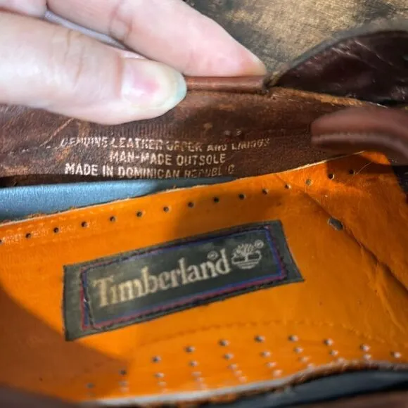 Timberland dark brown boat shoes size 9w/7m