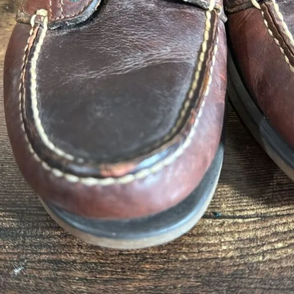 Timberland dark brown boat shoes size 9w/7m