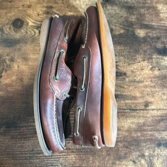 Timberland dark brown boat shoes size 9w/7m