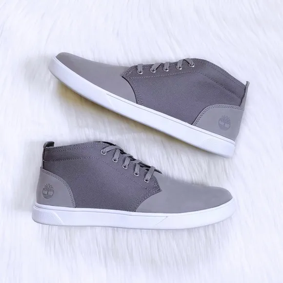 Timberland Men’s Groveton Leather &amp; Fabric Grey Chukka