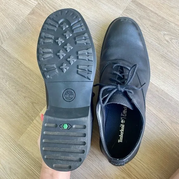 Timberland Ortholite Black Leather Formal Dress Shoes Low