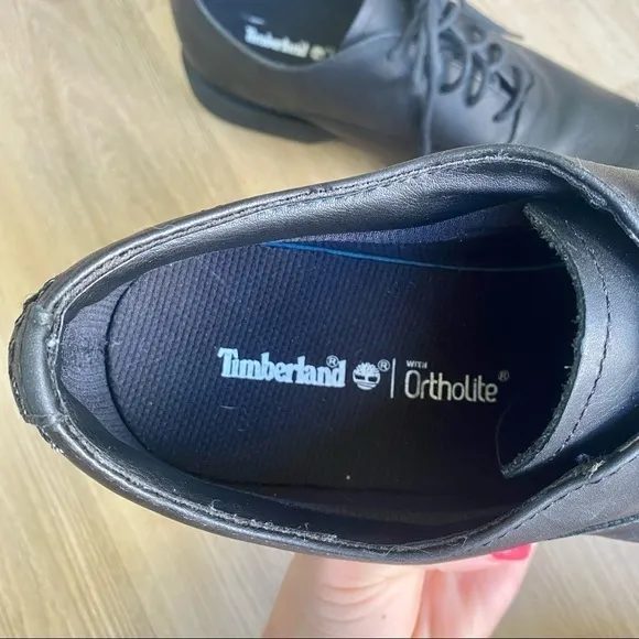 Timberland Ortholite Black Leather Formal Dress Shoes Low