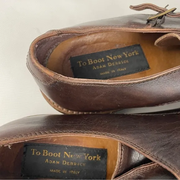 To Boot Adam Derrick Brown Double Monk Strap Shoes 10.5