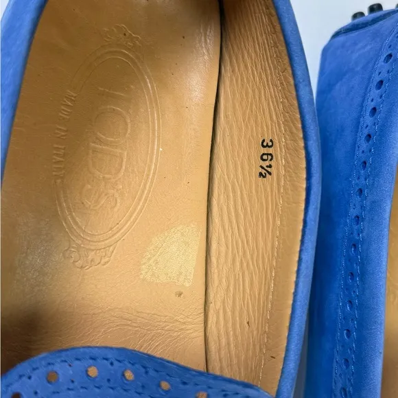 TOD’s Blue Suede Women’s Driving Loafer Shoes EU size 36.5 US size 6.5