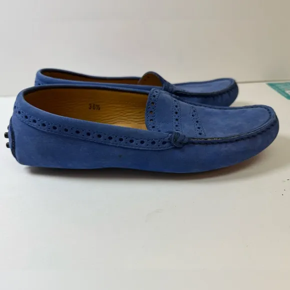 TOD’s Blue Suede Women’s Driving Loafer Shoes EU size 36.5 US size 6.5