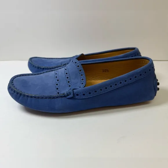 TOD’s Blue Suede Women’s Driving Loafer Shoes EU size 36.5 US size 6.5