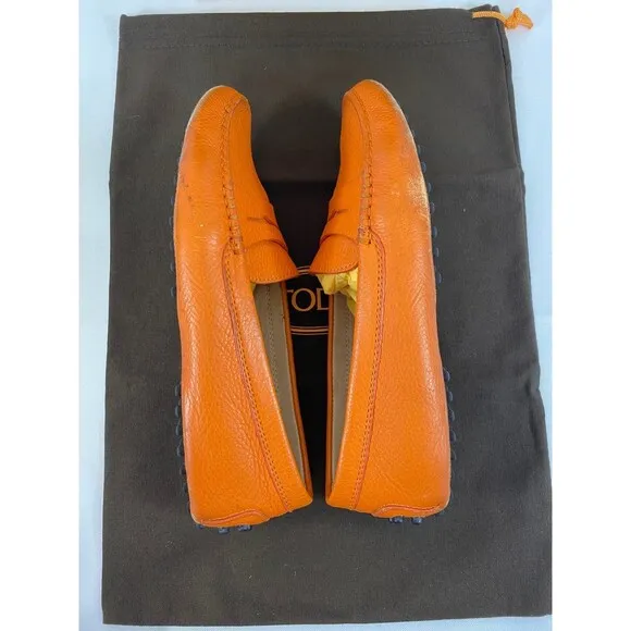 TOD’S Gommini Mocassino Orange Size 35.5 Women’s Box &amp; Dust Bag