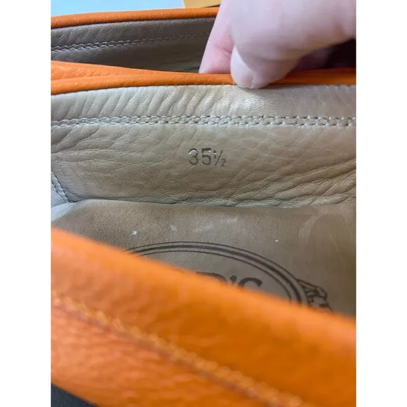 TOD’S Gommini Mocassino Orange Size 35.5 Women’s Box &amp; Dust Bag