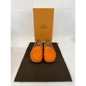 TOD’S Gommini Mocassino Orange Size 35.5 Women’s Box &amp; Dust Bag