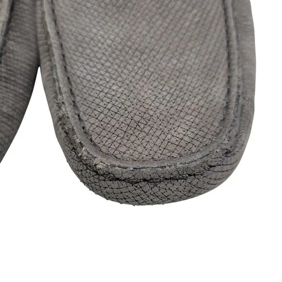 Tod's Gray Gommina Leather Moccasins Driving Shoes Men's Size 7.5  120624-2722
