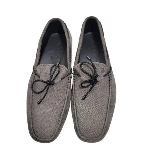 Tod's Gray Gommina Leather Moccasins Driving Shoes Men's Size 7.5  120624-2722