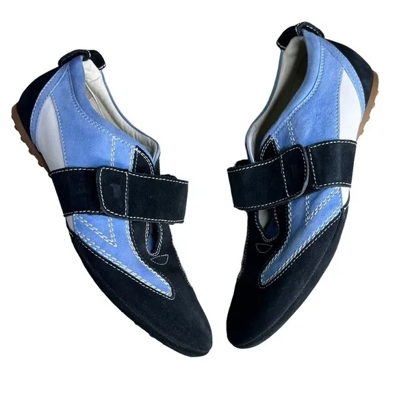 Tod’s Women’s  Blue Suede Sneaker Shoes. Size 38 1/2