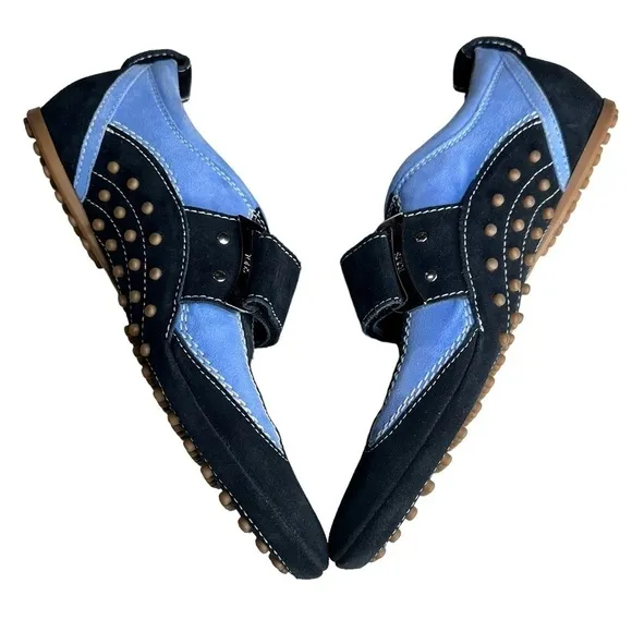 Tod’s Women’s  Blue Suede Sneaker Shoes. Size 38 1/2