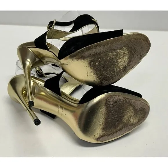 TOM FORD Black &amp; Gold Platino Women’s Shoes Heels Size 41
