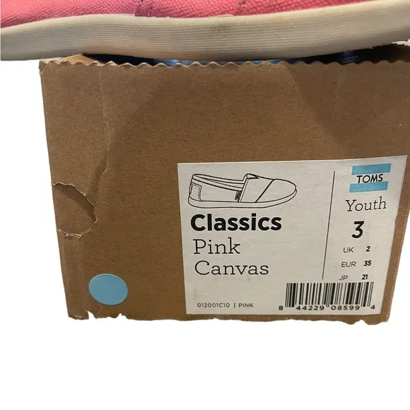TOMS Kids Pink Canvas Classic