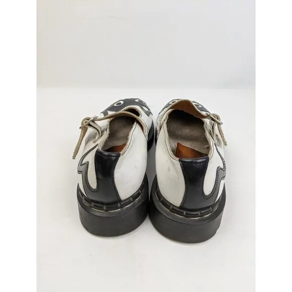 Treadair Women’s Cat Shoes Size 8 England Black And White Mary Jane