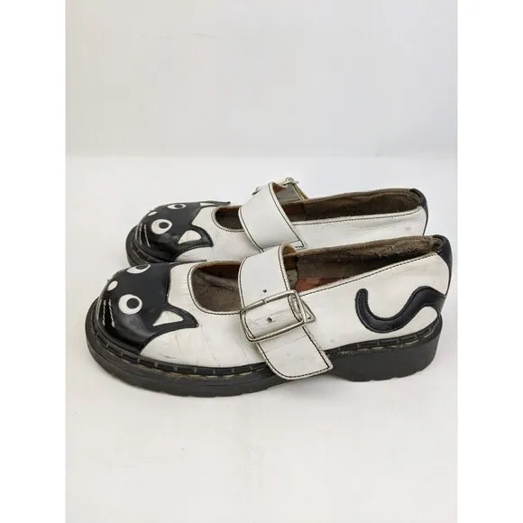 Treadair Women’s Cat Shoes Size 8 England Black And White Mary Jane